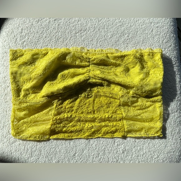 NWT Free people Lace Bandeau in Lemoncello (7801) - Picture 2 of 9